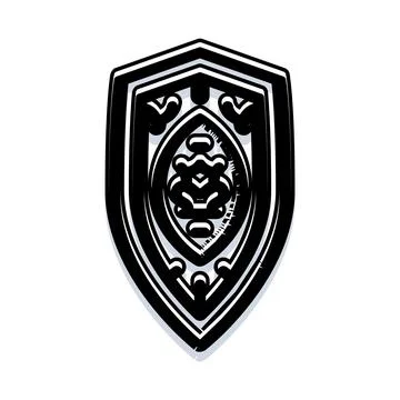Ornate heraldic shield emblem representing security and protection Stock Illustration