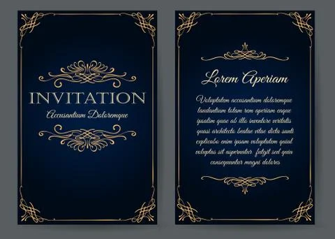 Ornate invitation card template Stock Illustration
