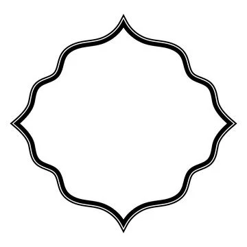 Ornate Islamic Frame, Elegant Decorative Border for Design Stock Illustration