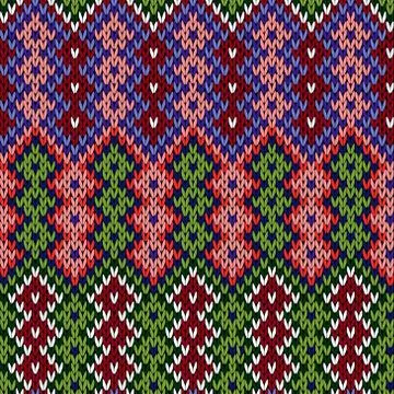 Ornate knitted seamless pattern Stock Illustration