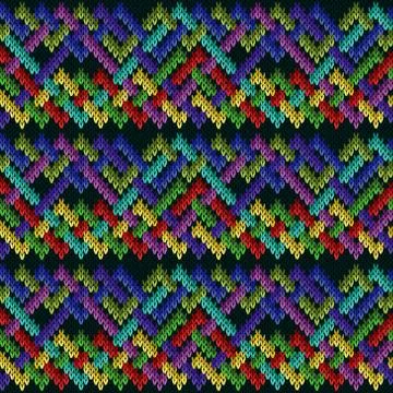 Ornate knitting seamless pattern Stock Illustration