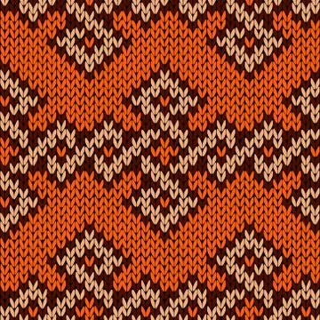 Ornate knitting seamless pattern Stock Illustration