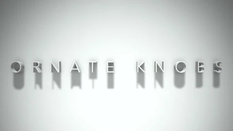 Ornate knobs 3D title animation white text on a white background 스톡 동영상 299378089