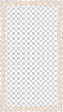 Ornate lace rosette frame is showing flat design with repeating motifs, Illustrazione stock