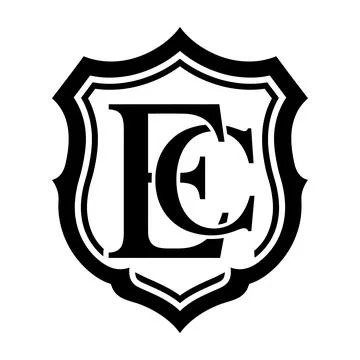 Ornate Letter E Logo with Heraldic Shield Vintage Emblem Design Stock Illustration