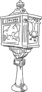 Ornate mailbox Stock Illustration