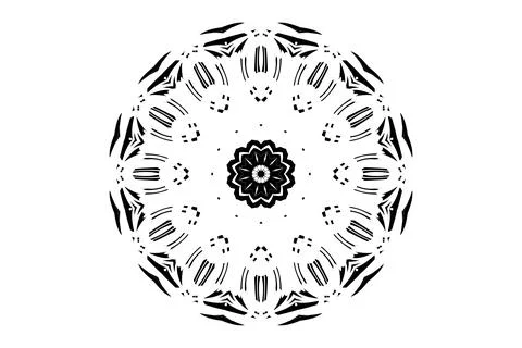 Ornate Mandala Circular Pattern Black White Art Stock Illustration