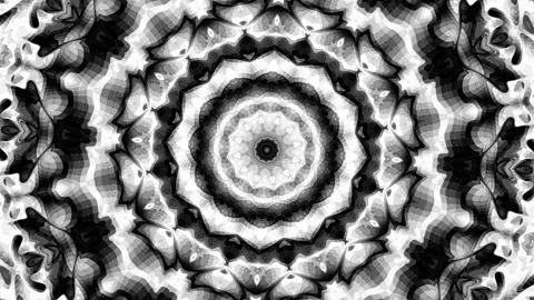 Ornate mandala loop background. Seamless Gray Mosaic Kaleidoscope Flower on Stock Footage 337172675