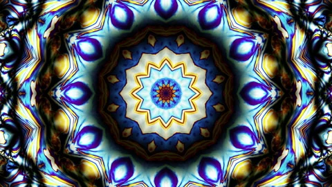 Ornate mandala loop background. Seamless Multicolor Kaleidoscope Flower Stock Footage 337173653