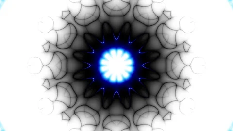 Ornate mandala loop background. Seamless Multicolor Kaleidoscope Flower on white Stock Footage 337296448