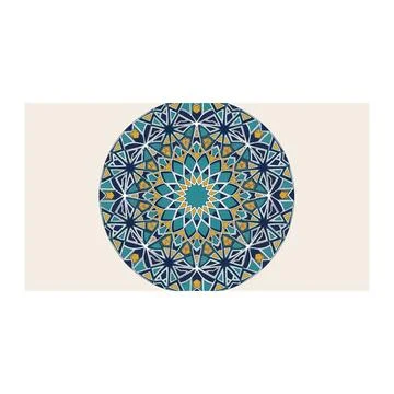 Ornate mandala pattern beige background floral geometric design element Stock Illustration