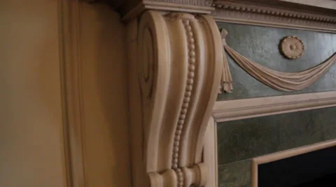 Ornate Mantle &amp; Fireplace Stock Footage 40804670