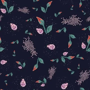 ORNATE PATTERN WITH FLORAL ELEMENTS イラスト素材