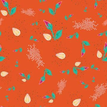 ORNATE PATTERN WITH FLORAL ELEMENTS Stock Illustration