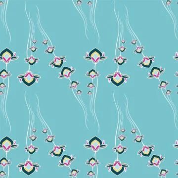 ORNATE PATTERN WITH FLORAL ELEMENTS Stock Illustration