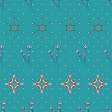 ORNATE PATTERN WITH FLORAL ELEMENTS Stock Illustration