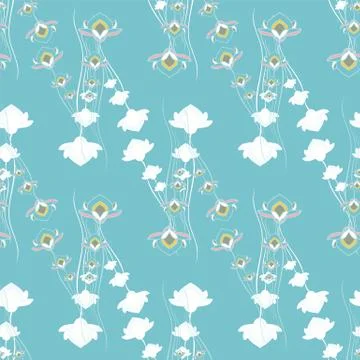 ORNATE PATTERN WITH FLORAL ELEMENTS Stock Illustration