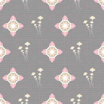 ORNATE PATTERN WITH FLORAL ELEMENTS Stock Illustration