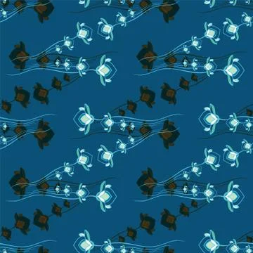 ORNATE PATTERN WITH FLORAL ELEMENTS Stock Illustration