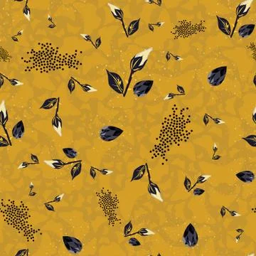 ORNATE PATTERN WITH FLORAL ELEMENTS Stock Illustration