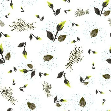 ORNATE PATTERN WITH FLORAL ELEMENTS Stock Illustration