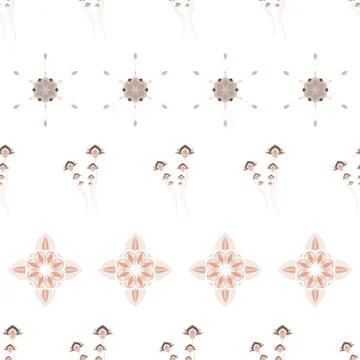 ORNATE PATTERN WITH FLORAL ELEMENTS Stock Illustration