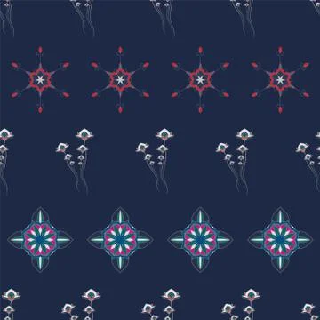 ORNATE PATTERN WITH FLORAL ELEMENTS Illustrazione stock