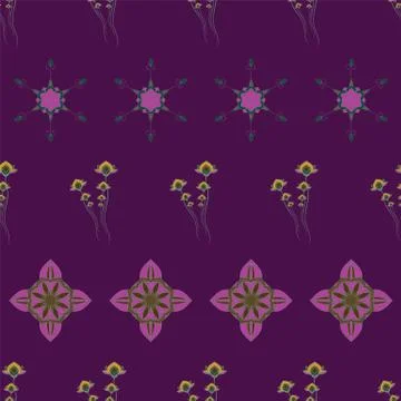 ORNATE PATTERN WITH FLORAL ELEMENTS Illustrazione stock