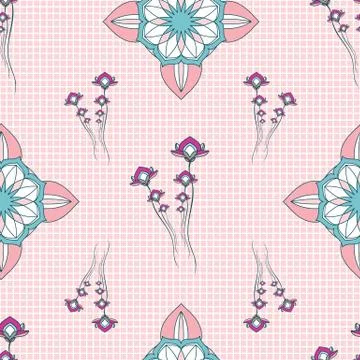 ORNATE PATTERN WITH FLORAL ELEMENTS Illustrazione stock