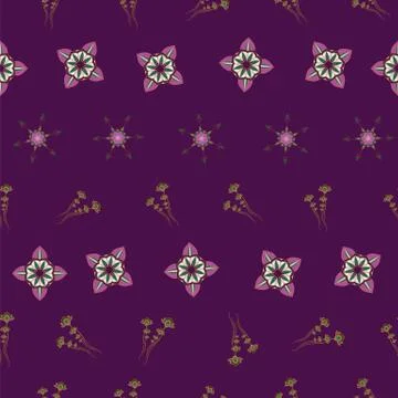 ORNATE PATTERN WITH FLORAL ELEMENTS Stock Illustration