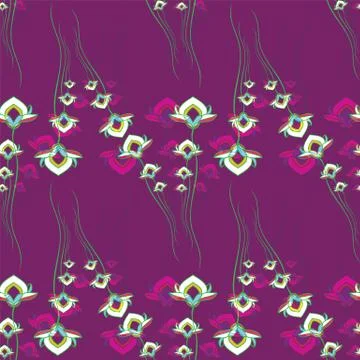 ORNATE PATTERN WITH FLORAL ELEMENTS Stock Illustration