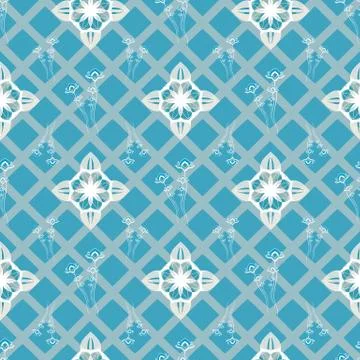 ORNATE PATTERN WITH FLORAL ELEMENTS Stock Illustration