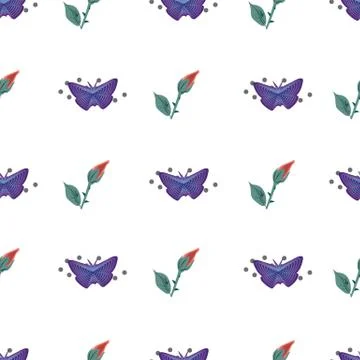 ORNATE PATTERN WITH FLORAL ELEMENTS Stock Illustration