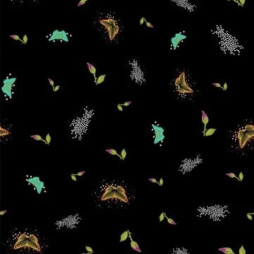 ORNATE PATTERN WITH FLORAL ELEMENTS Stock Illustration