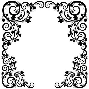 Ornate pattern with grape elements Stock Illustration