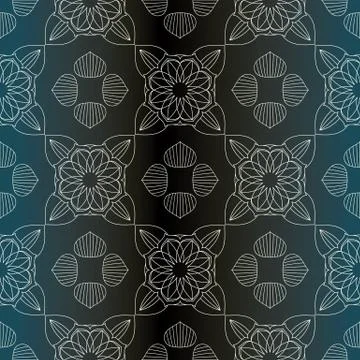 ORNATE PATTERN WITH MANDALA ELEMENTS Illustrazione stock