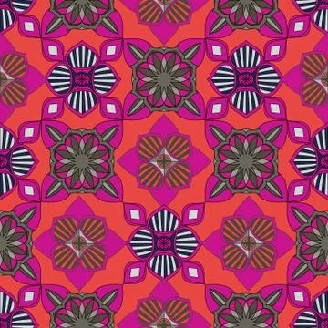 ORNATE PATTERN WITH MANDALA ELEMENTS Illustrazione stock