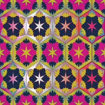 ORNATE PATTERN WITH MANDALA ELEMENTS Illustrazione stock