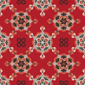 ORNATE PATTERN WITH MANDALA ELEMENTS イラスト素材