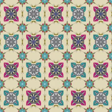 ORNATE PATTERN WITH MANDALA ELEMENTS Illustrazione stock