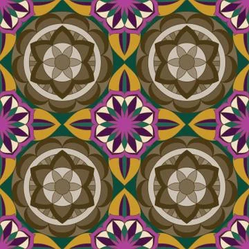 ORNATE PATTERN WITH MANDALA ELEMENTS Stock Illustration
