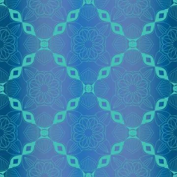 ORNATE PATTERN WITH MANDALA ELEMENTS Illustrazione stock