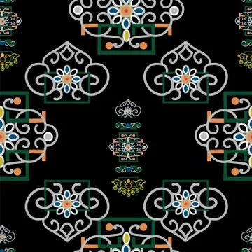 ORNATE PATTERN WITH TRADITIONAL ELEMENTS 스톡 일러스트