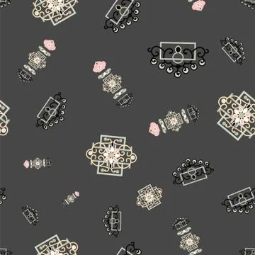 ORNATE PATTERN WITH TRADITIONAL ELEMENTS Stockillustratie