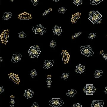 ORNATE PATTERN WITH TRADITIONAL ELEMENTS Stock Illustration