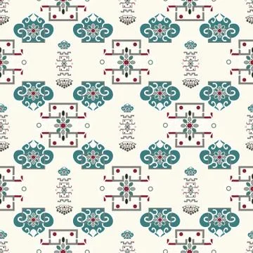 ORNATE PATTERN WITH TRADITIONAL ELEMENTS Stock Illustration