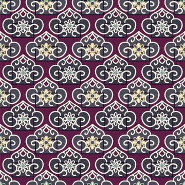 ORNATE PATTERN WITH TRADITIONAL ELEMENTS Stock Illustration
