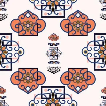 ORNATE PATTERN WITH TRADITIONAL ELEMENTS Stock Illustration