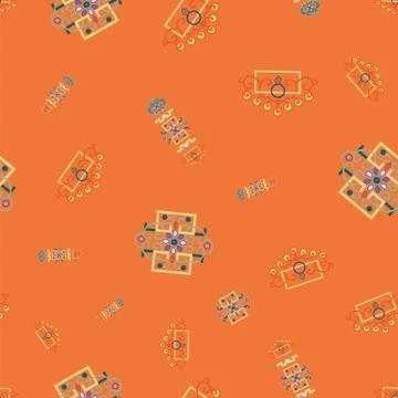 ORNATE PATTERN WITH TRADITIONAL ELEMENTS Stock Illustration