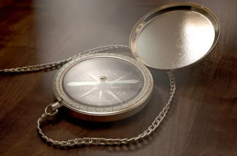 Ornate Pocket Compass Stock Illustration